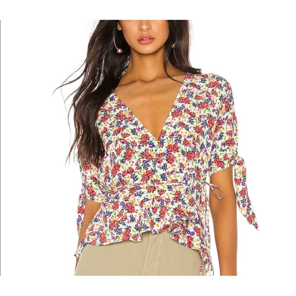 Faithful The Brand Lucy Wrap Multicolor Lumia Floral Top 2